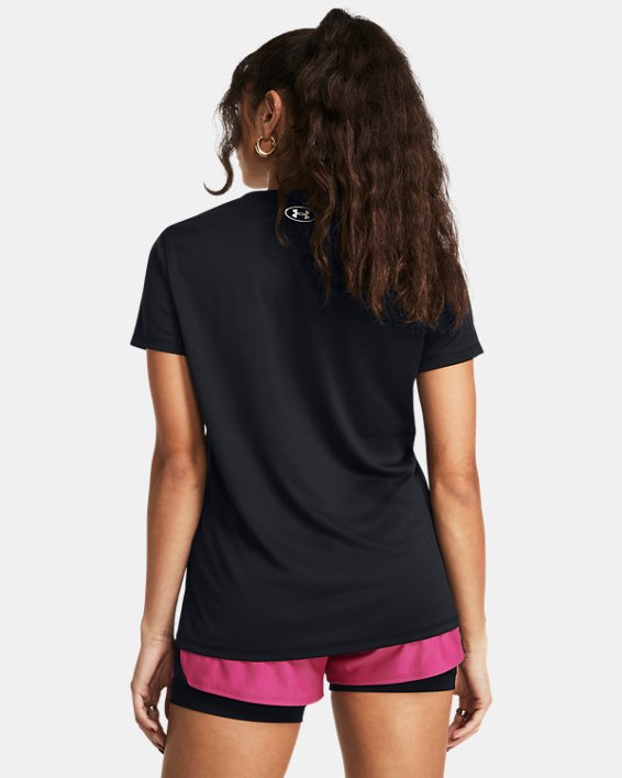 Camiseta de manga corta con cuello de pico UA Tech™ para mujer, Black, pdpMainDesktop image number 1